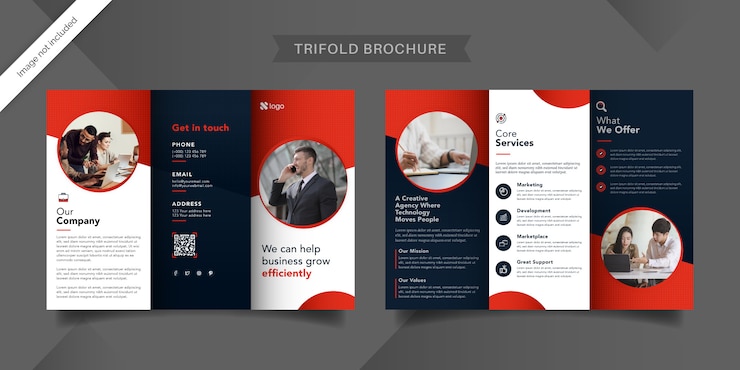 Plantilla de folleto tríptico empresarial