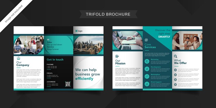 Plantilla de folleto tríptico empresarial