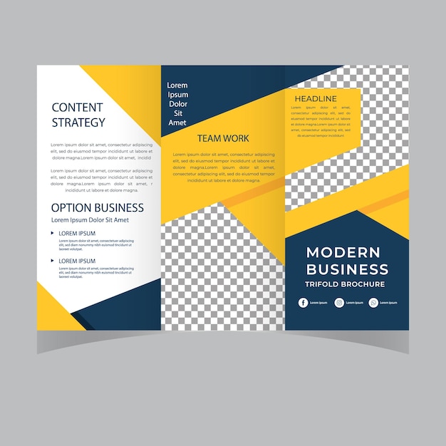 Plantilla de folleto tríptico para empresas Diseño moderno, creativo y profesional