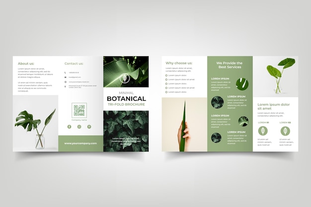 Vector plantilla de folleto tríptico mínimo