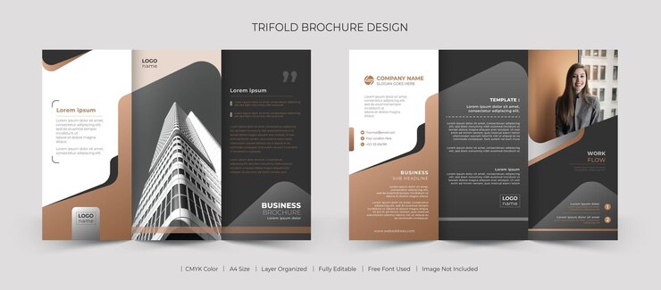 Plantilla de folleto tríptico de negocios creativos