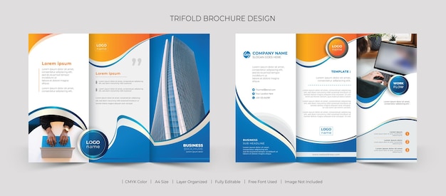 Plantilla de folleto tríptico de negocios creativos