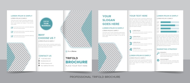 Plantilla de folleto tríptico de negocios creativos