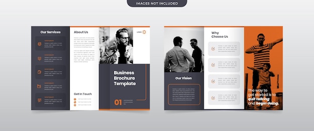 Vector plantilla de folleto tríptico de negocios modernos