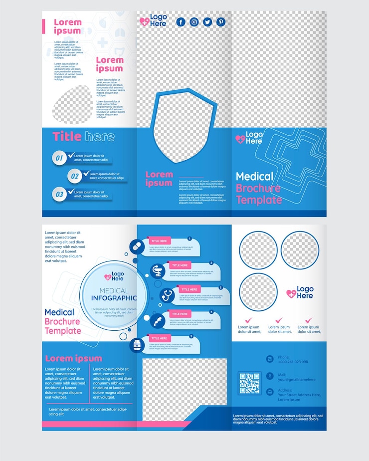 Vector plantilla de folleto tríptico vectorial