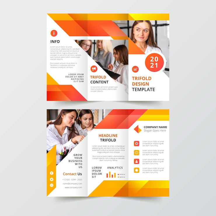 Vector plantilla de folleto tríptico