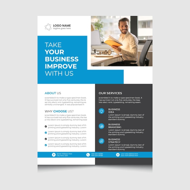 plantilla de folleto de vector corporativo
