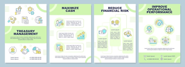 Plantilla de folleto verde de gestión de tesorería