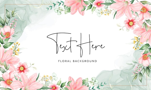 plantilla de fondo de acuarela floral romántico