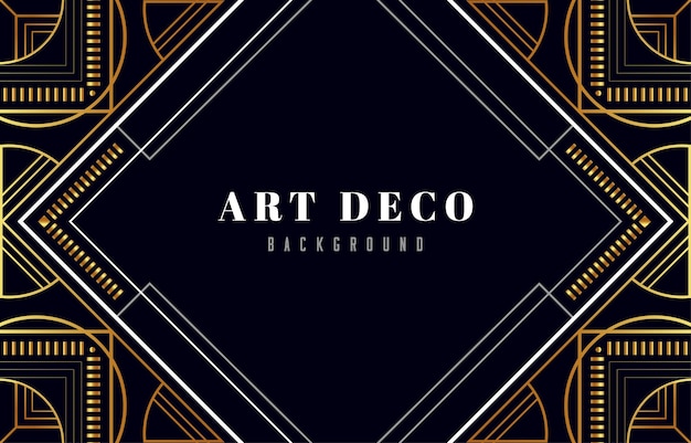 Plantilla de fondo Art Deco con color dorado y blanco para banner web redes sociales