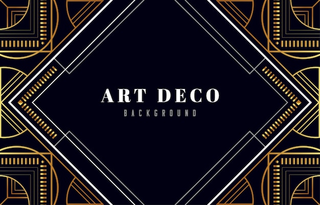 Plantilla de fondo art deco con color dorado y blanco para banner web redes sociales