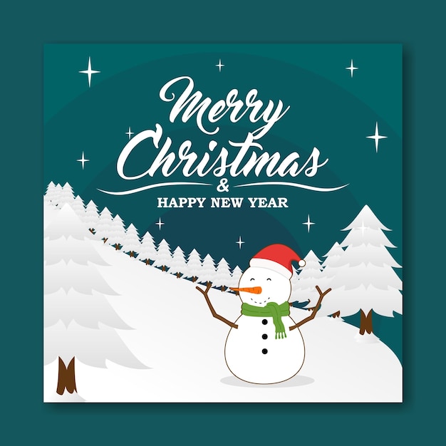 Plantilla de fondo azul Feed IG Merry christmas, tarjeta de felicitación