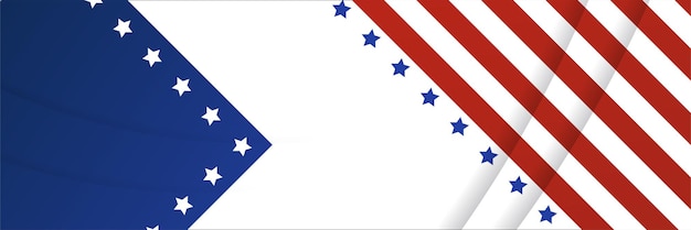 Plantilla de fondo de bandera azul y roja americana. Bandera de la nación americana con vector de independencia y libertad de bandera nacional. Celebración del día del país de Estados Unidos. Fondo patriótico con ondeando la bandera americana