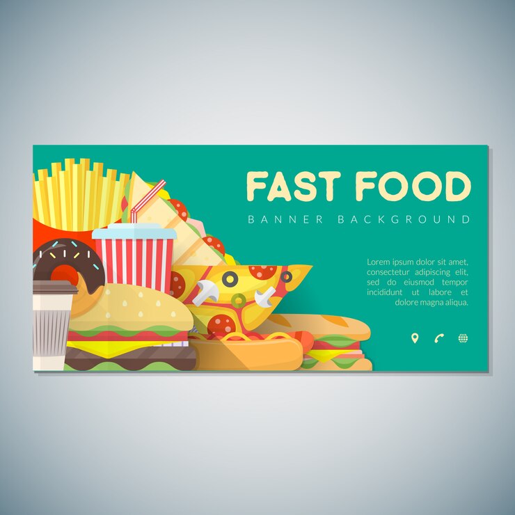 Vector plantilla de fondo de banner de comida rápida