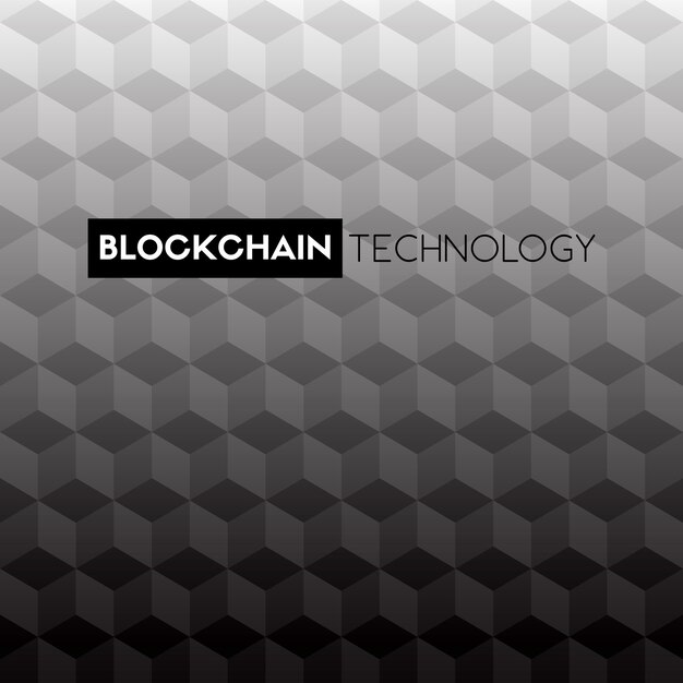 Plantilla de fondo blanco y negro de vector de tecnología blockchain