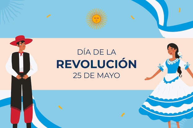 Vector plantilla de fondo de la celebración del 25 de mayo en argentina