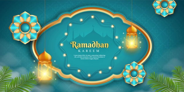 Plantilla de fondo de celebración de ramadán realista