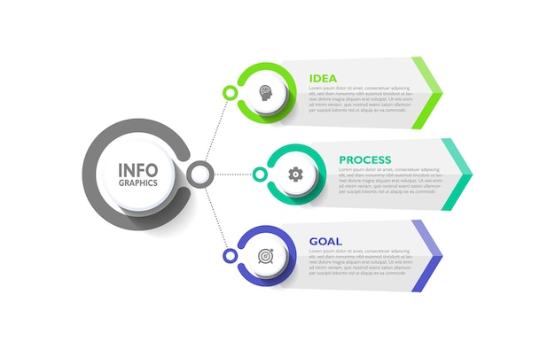 Plantilla de fondo circular infográfico de proceso