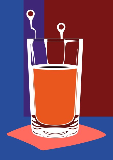 Vector plantilla de fondo de cóctel con ilustración de vector de tiro de bebida alcohólica clásica