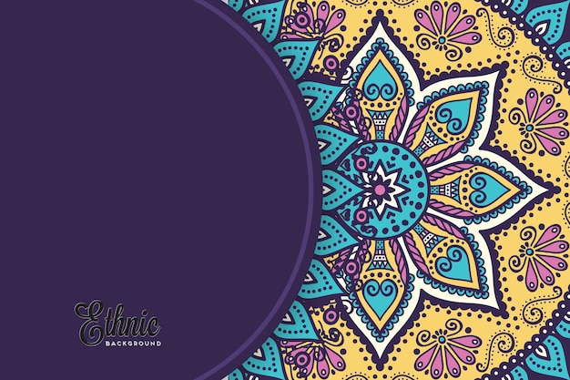 Vector plantilla de fondo colorido mandala