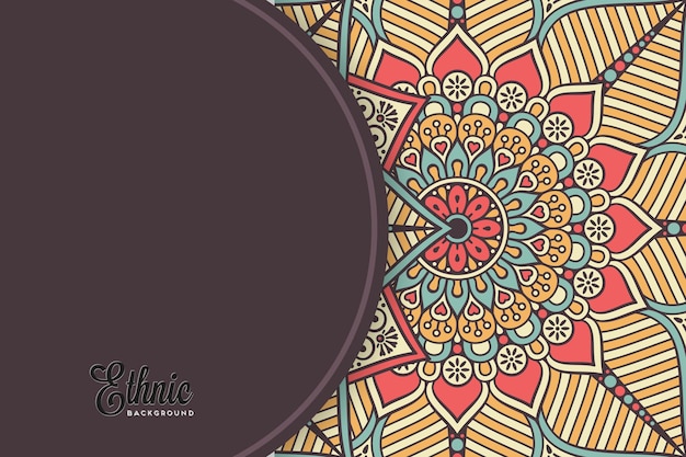 plantilla de fondo colorido mandala
