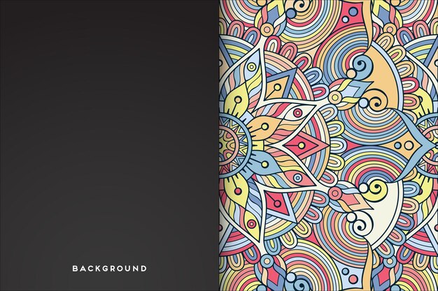 plantilla de fondo colorido mandala