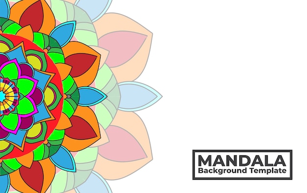 plantilla de fondo colorido mandala