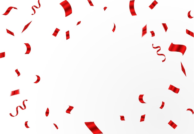 plantilla de fondo de confeti rojo de celebración vectorial