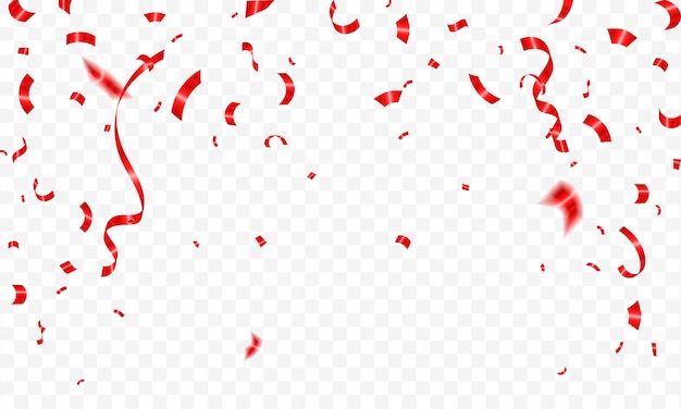 plantilla de fondo de confeti rojo de celebración vectorial