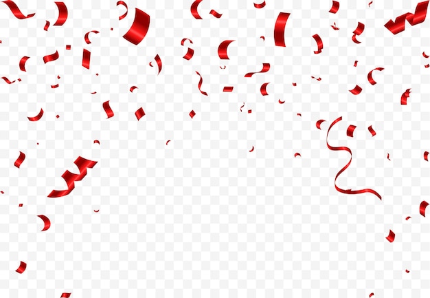 plantilla de fondo de confeti rojo de celebración vectorial
