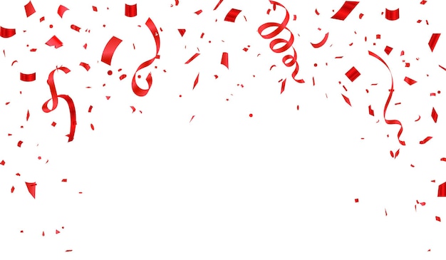 plantilla de fondo de confeti rojo de celebración vectorial