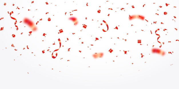 Vector plantilla de fondo de confeti rojo de celebración