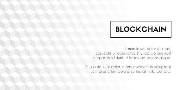 Plantilla de fondo de cubos blancos abstractos geométricos vectoriales de Blockchain Espacio de copia