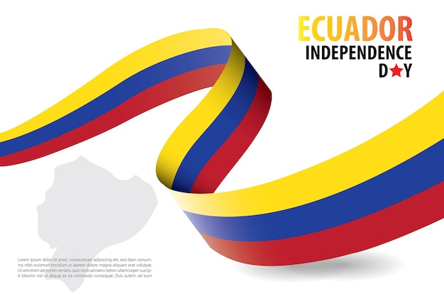 Plantilla de fondo de día de la independencia de ecuador