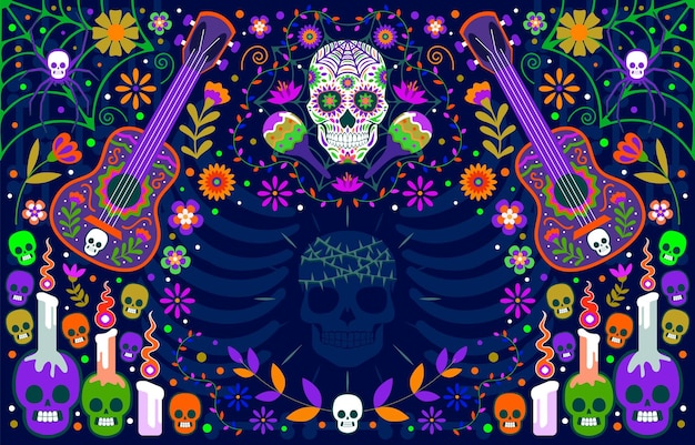 Plantilla de fondo del día de los muertos