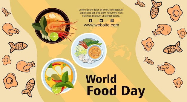 Plantilla de fondo del día mundial de la alimentación de diseño plano