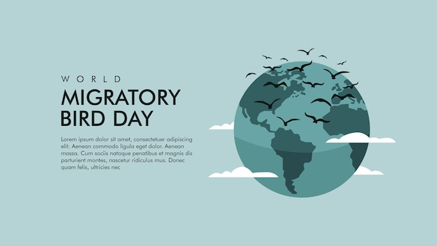 plantilla de fondo del día mundial de las aves migratorias vectorial