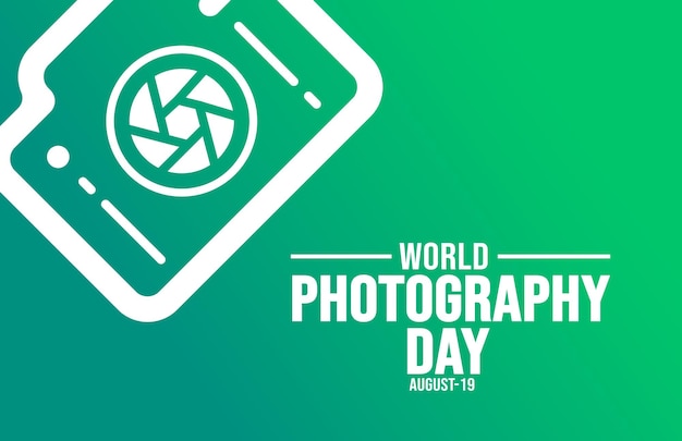 Plantilla de fondo del Día Mundial de la Fotografía Concepto de vacaciones fondo banner cartel tarjeta