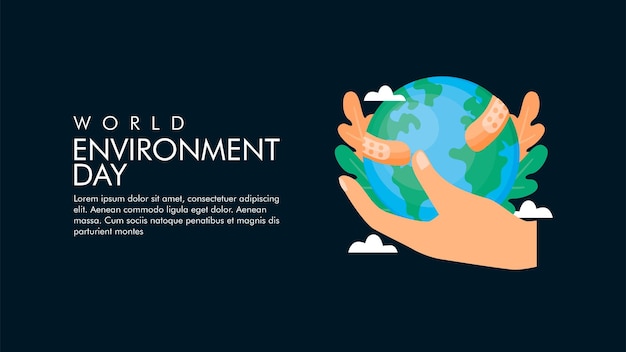 plantilla de fondo del día mundial del medio ambiente vectorial