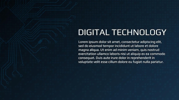 Plantilla de fondo digital abstracta para noticias o artículos de sitios web Una placa de circuito y muchos bloques que simbolizan la tecnología blockchain en el fondo Vector EPS 10