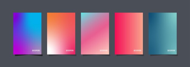 Plantilla de fondo de diseño de cartel de cubierta de degradado de colores múltiples vectoriales