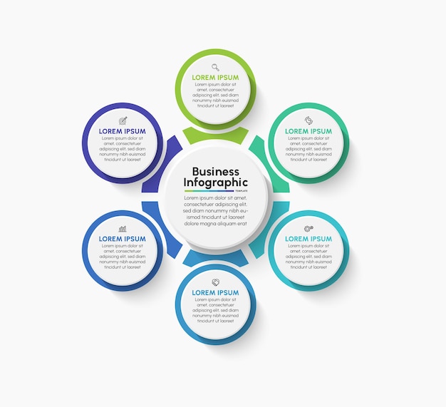 Plantilla de fondo de diseño infográfico de círculo empresarial