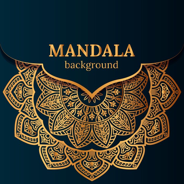 Plantilla de fondo de diseño de mandala ornamental de lujo vectorial