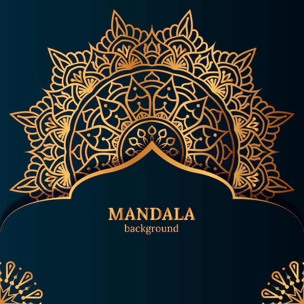 Plantilla de fondo de diseño de mandala ornamental de lujo vectorial