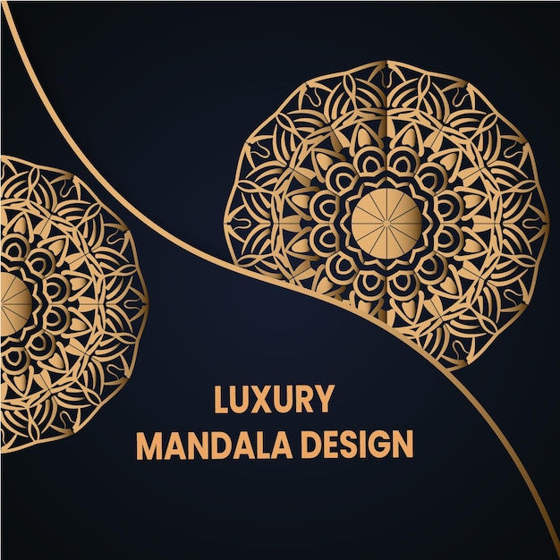 Plantilla de fondo de diseño de mandala ornamental de lujo