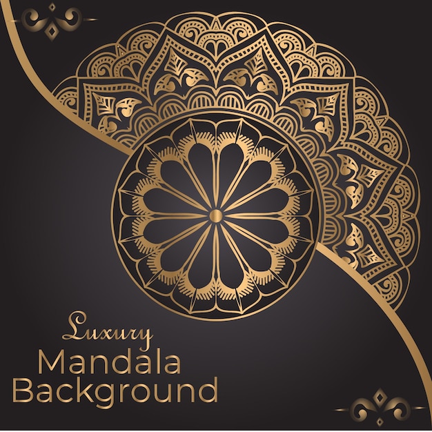plantilla de fondo de diseño de mandala ornamental de lujo
