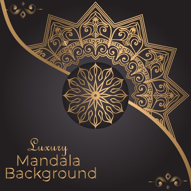 Plantilla de fondo de diseño de mandala ornamental de lujo