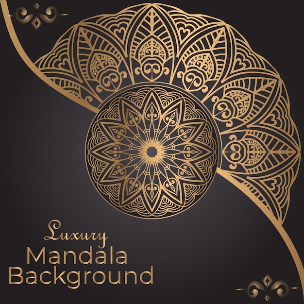 Plantilla de fondo de diseño de mandala ornamental de lujo