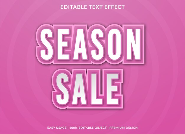 plantilla de fondo de efecto de texto de venta de temporada vector premium