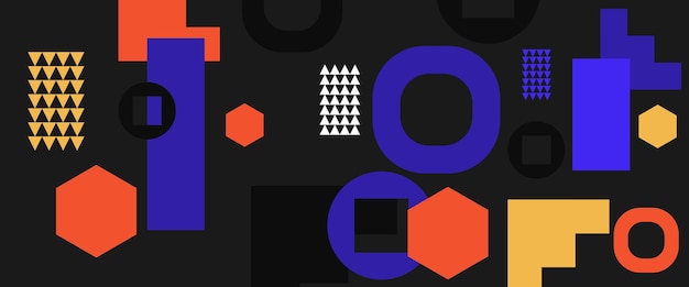 Plantilla de fondo de estilo geométrico plano abstracto vectorial de banner de colores para diseño web presentación de negocios encabezado de sitio web invitación de fondo
